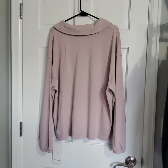NWT Lululemon Softstreme Pique Oversized Polo Long Sleeve Polo Sz L Mink